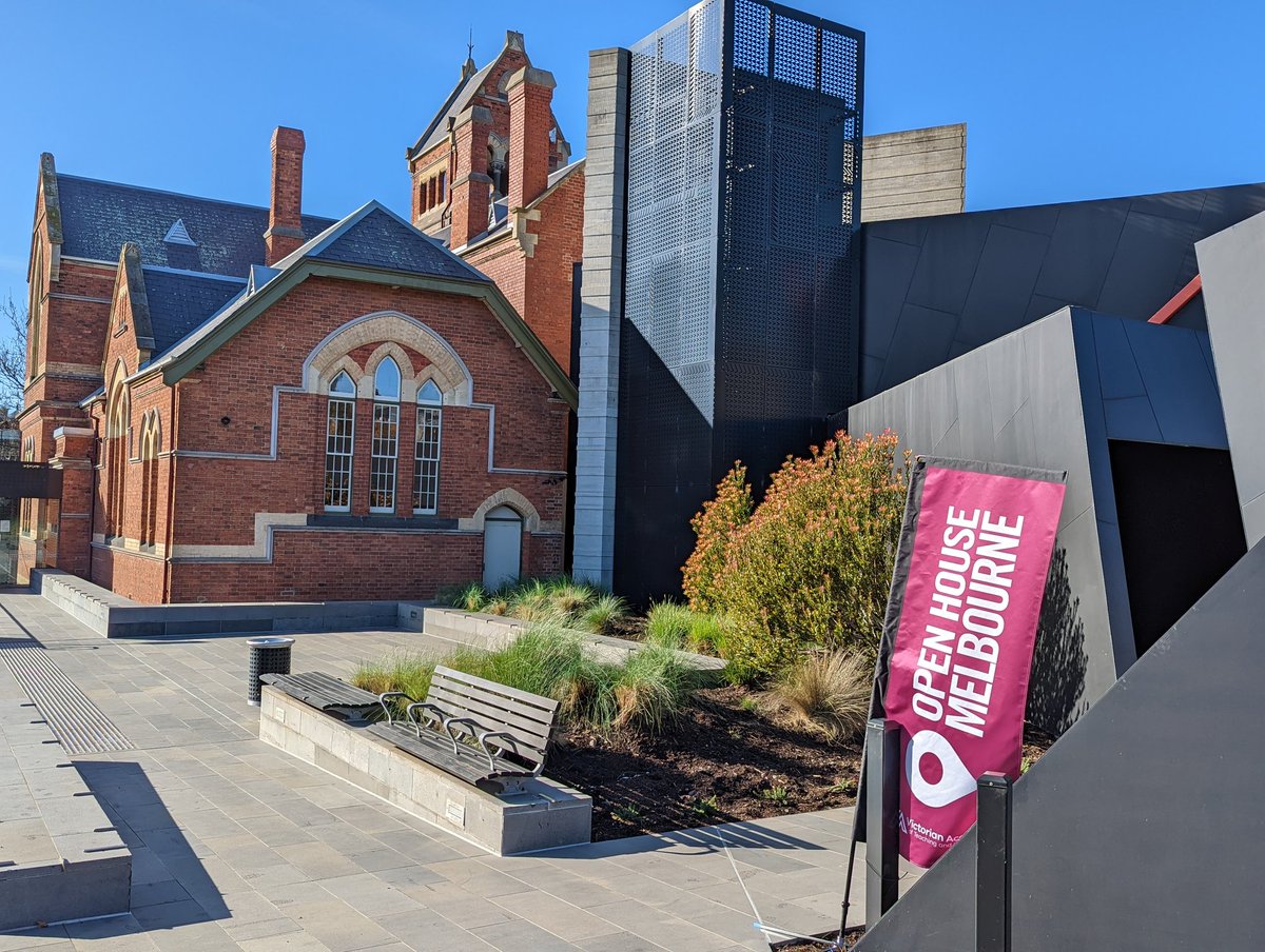 koukatova's tweet photo. Nice self guided visit to 603 Queensberry St this arvo. Interesting modern extension on former state school 300.  Not at all crowded either! #openhousemelbourne https://t.co/YqDFmfuLCC