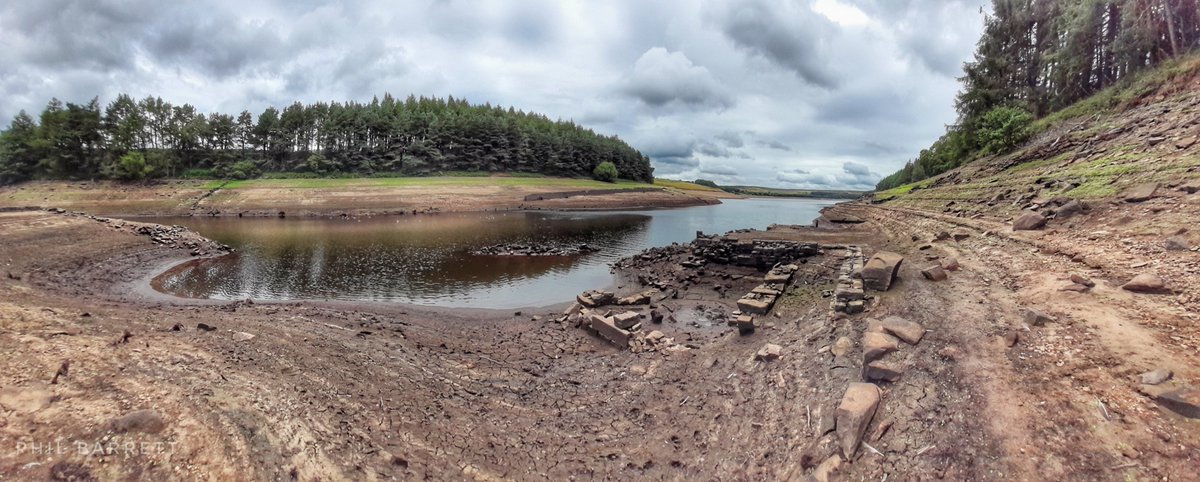 This was "Patrick's Big Mill" in the Village of West End, Washburn Valley, N. Yorkshire. It is slowly emerging from the waters of Thruscross reservoir as the levels fall, where the village has been hidden since 1966. #Underwater #Archaeology