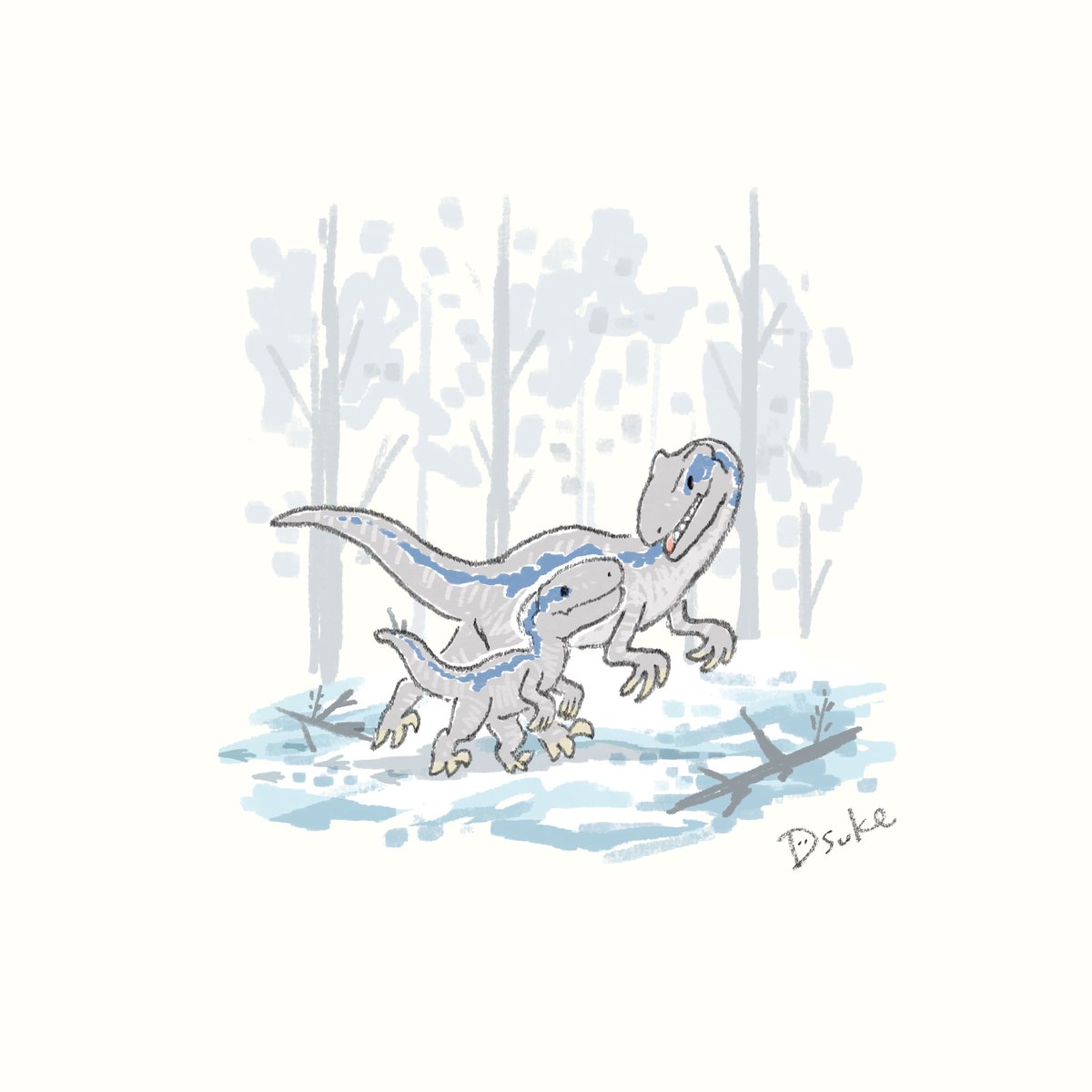 新しい恐竜もたくさん出てきたし ブルー親子かわいかった ジュラシックワー Dsuke ゆるイラストのイラスト 新しい恐竜もたくさん出てきたし ブルー親子かわいかった ジュラシックワー Dsuke ゆるイラストのイラスト