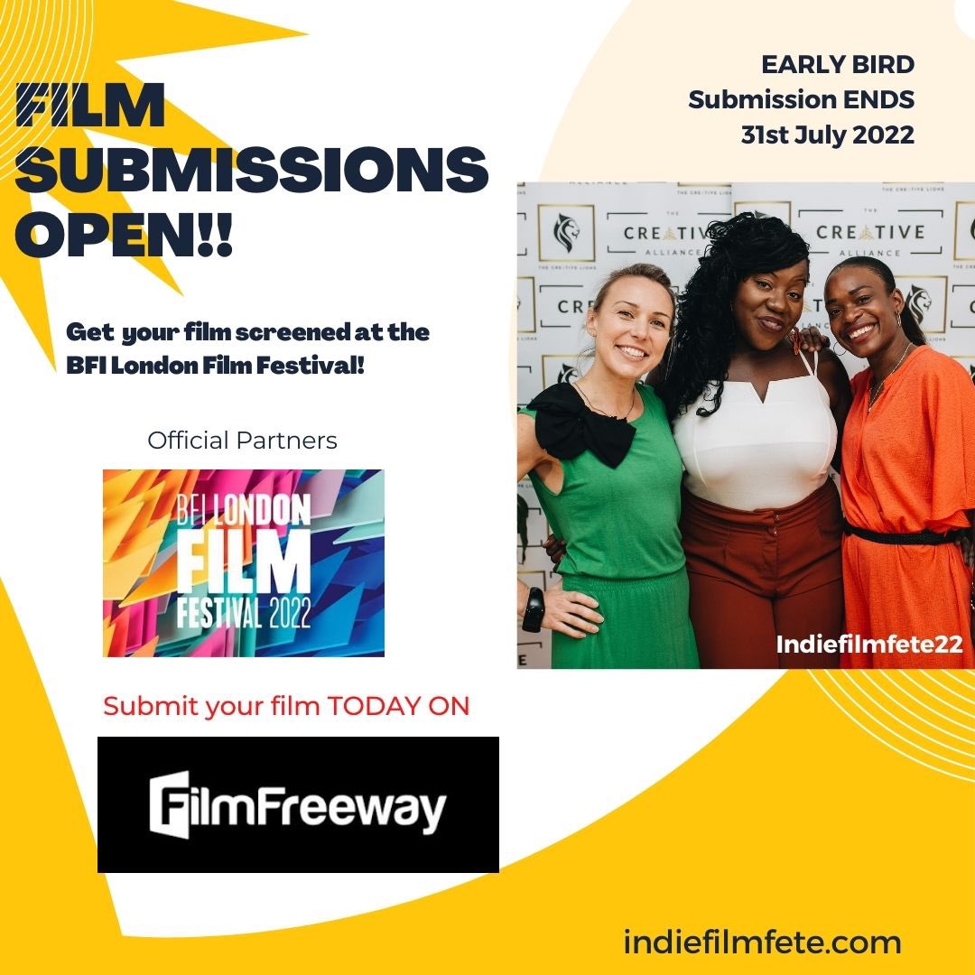 EARLYBIRD DEADLINE IS TOMORROW!!

<a href="/toluedwards/">Tolustedford</a> <a href="/Kiriem/">Kiriem Bello</a> &amp; <a href="/minicollett/">Jess Collett</a> &amp; the rest of the team cannot wait to watch your shorts 🎥🎬

Your chance to screen at our film festie AND if you’re a winner, at #londonfilmfestival <a href="/BFI/">BFI</a> 

#filmmakers #supportindiefilm #indiefilmfete #iff22