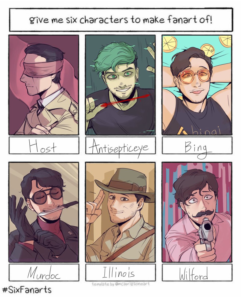 으아 6명 그렸습니다 실수해서 다시올려요 흑흑