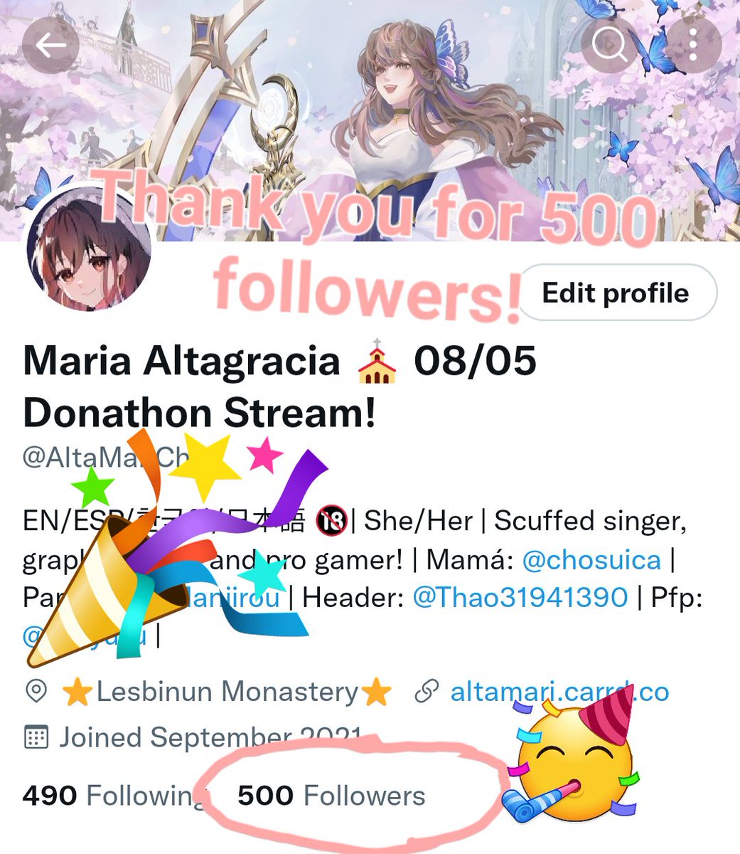 AltaMariaCh's tweet photo. Thank you, bird app, for 500 followers! 💙  I promise to be more active on here in the future starting these next few days! To those who are new, come check out my carrd for all my links, commissions, reference sheet, and bio!
https://t.co/QHT2xIG0rI
--
#ENVtuber #VTuberUprising https://t.co/YD0x3Y54mv