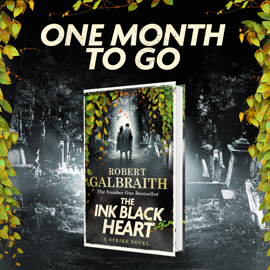 RGalbraith's tweet photo. Only one month to go until The Ink Black Heart will be out!

To find out more or pre-order your copy, click here: https://t.co/doa3oROfVX

#TheInkBlackHeart #RobertGalbraith #CormoranStrike #RobinEllacott #StrikeNovels #StrikeSeries #PrivateDetective https://t.co/r1xV10cnho