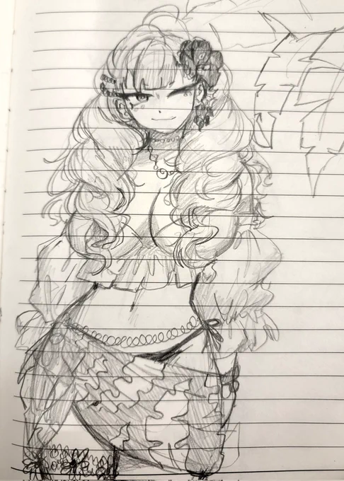 Aina sketch in a notebook (on vacation 😉) 