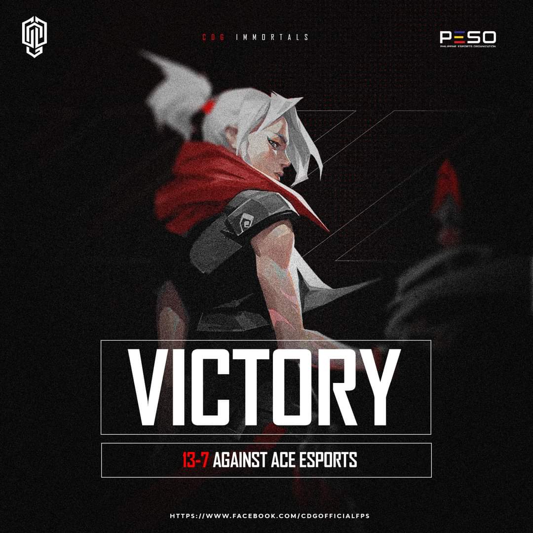 CDGesports's tweet photo. A victory for CDG Immortals! We are going to round 3 of NGP Valorant Tournament by Philippine Esports Organization. https://t.co/38QcTm66dV