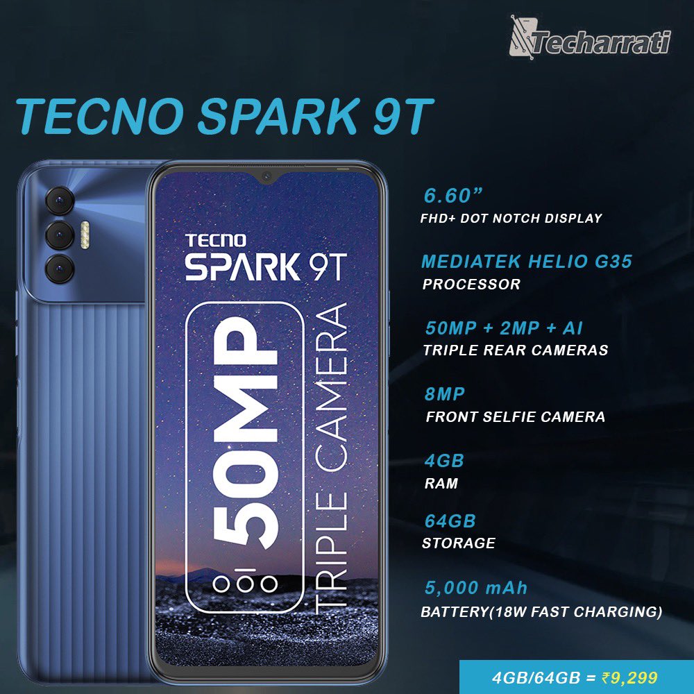 techarrati's tweet image. #Tecno has launched the #Spark9T smartphone in India. Wanna own one? @TecnoMobileInd