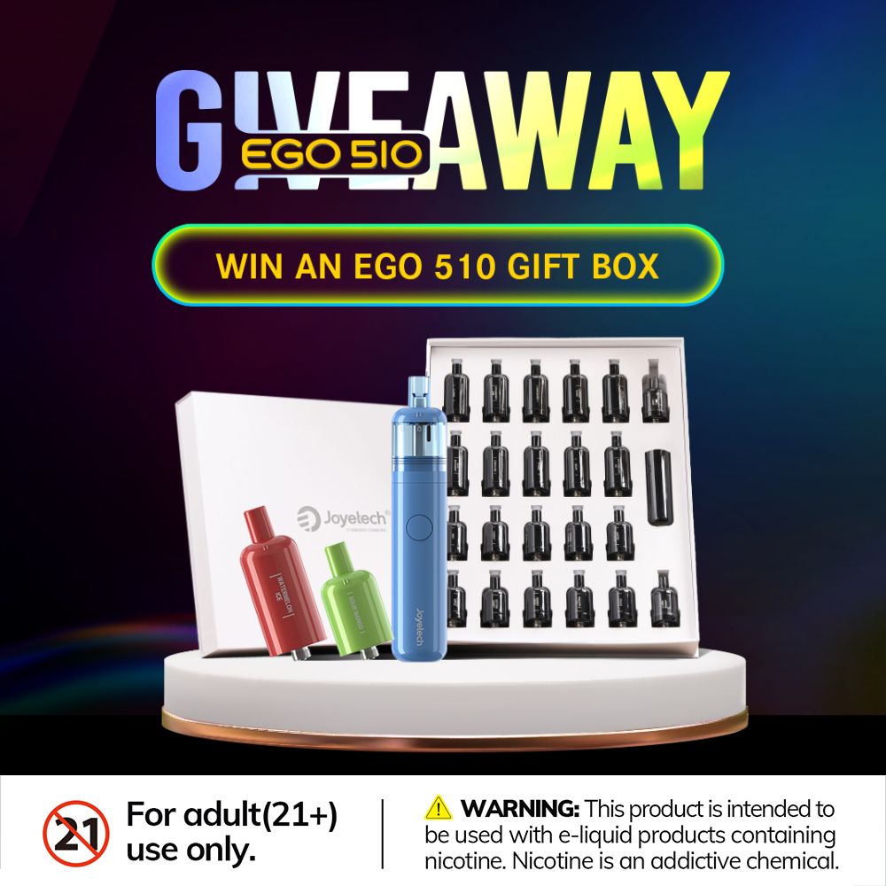 JoyetechClub's tweet photo. Who wants to be the first tester to win 𝗘𝗚𝗢 𝟱𝟭𝟬 𝗕𝗢𝗫 𝗦𝗘𝗧？🤘🤘🤘

Click the  𝗽𝗼𝗽 𝘂𝗽 in Joyetech website to win🎁⁠ !!!

WARNING: This device contains nicotine, nicotine is an addictive chemical. EGO 510 Disposable is not for USA market.

#Joyetech #ego510 #vaping https://t.co/gYT9Nq7L30