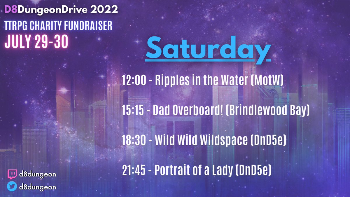 D8Dungeon's tweet photo. Good morning Starshines! 🌟 Who’s ready for another day of charitable #TTRPG shenanigans?🙌🏼

We’ve got more fantastic adventures for Day 2 of #D8DungeonDrive than you can shake a stick at! 🪄

The magic commences at 12PM Irish Time over on #Twitch! 👾

https://t.co/O6tNNRXOUK 💚 https://t.co/mrqa4h3FEZ