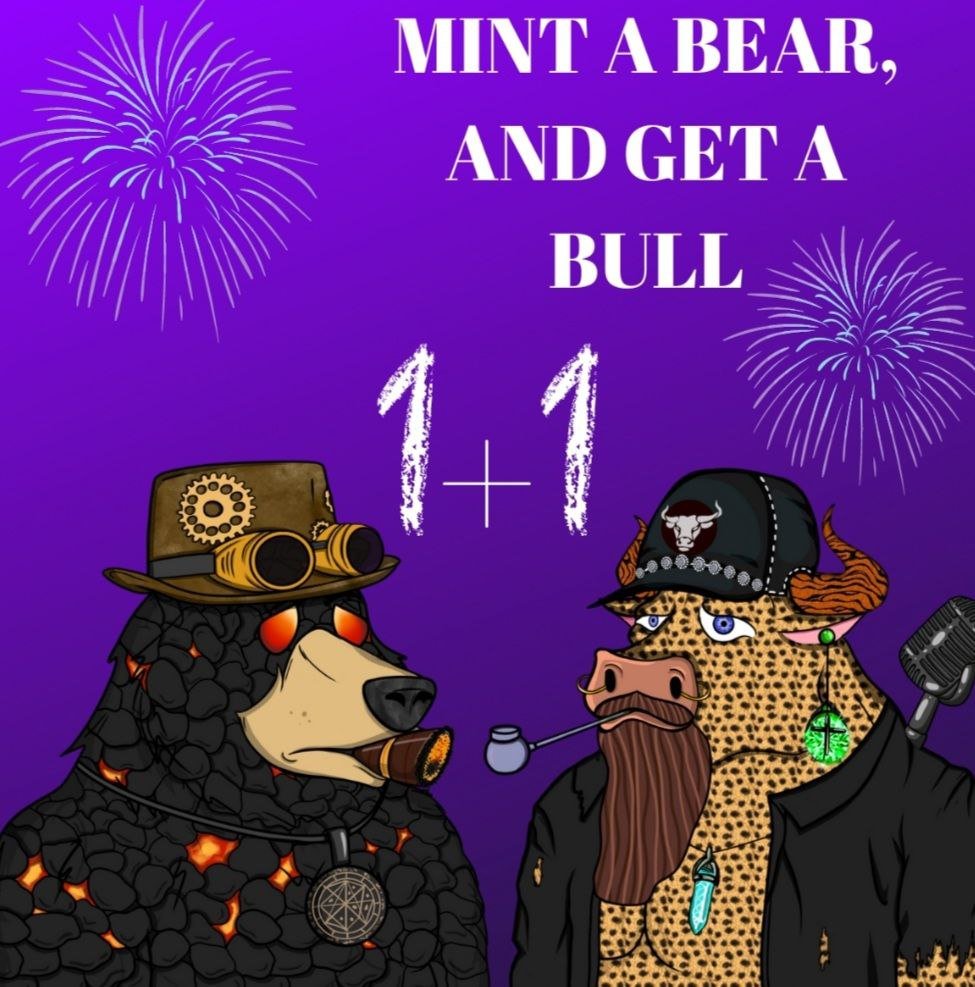 PSYBULLS_NFT's tweet photo. π Every #PsyBear deserves a #PsyBull! π
π’For every Bear that you mint, you receive an equivalent amount of Bulls airdropped to your wallet! β
βοΈMint a bear now on --> https://t.co/wSG89UwWtk
#NFTGiveaway #NFTsales #MintingNow #NFTcommunity #NFTs https://t.co/7mRVVAfA3b