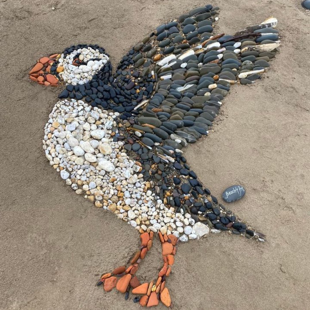 beach art on a North Devon beach, designed by Beach4Art