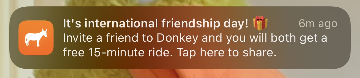 knejt's tweet photo. @Donkey_Republic App Store Review Guidelines:

“4.5.4 [...] Push Notifications should not be used for promotions or direct marketing purposes unless customers have explicitly opted in to receive them via consent language displayed in your app’s UI [...]” https://t.co/3b3wyt5sz9