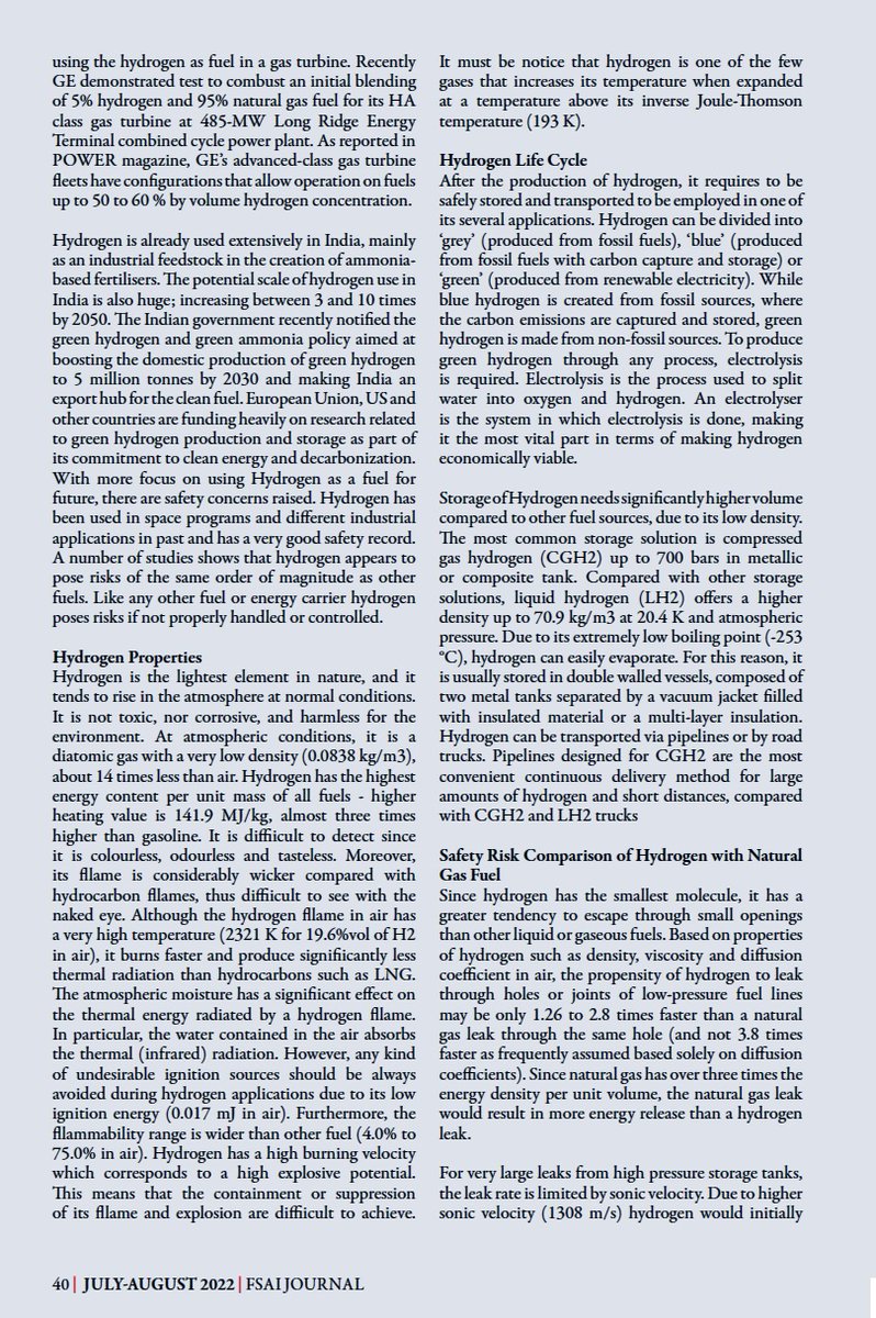 rajan_prakash's tweet image. My article "An Overview of Safety Risks with Hydrogen Fuel" published in FSAI Journal, July-Aug 22 Issue.

Thanks to @FSAIIndia for providing this opportunity.