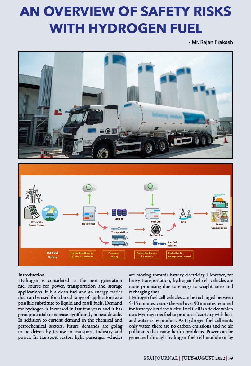 rajan_prakash's tweet image. My article "An Overview of Safety Risks with Hydrogen Fuel" published in FSAI Journal, July-Aug 22 Issue.

Thanks to @FSAIIndia for providing this opportunity.