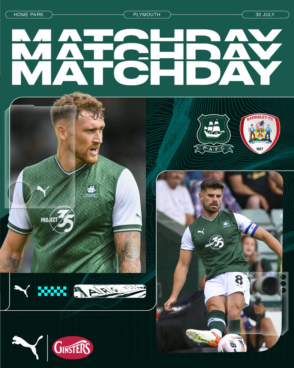 Here we go!

📁 <a href="/SkyBetLeagueOne/">Sky Bet League One</a> 
🆚 <a href="/BarnsleyFC/">Barnsley FC</a> 
 🗓️ Saturday, 30 July, 3pm
🏟️ <a href="/homeparkstadium/">Home Park</a>  
☁️ Light cloud, moderate breeze, 21 degrees
🎟️ Available, but limited
🎧 Argyle TV domestic supporters
📺 Argyle TV international supporters
📱Argyle App

#pafc