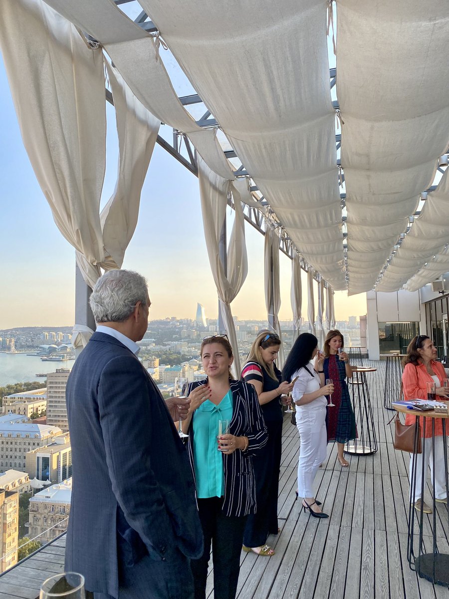 ITAZERCOM's tweet photo. On July 29 2022, #ITAZERCOM held a General Members Assembly in both live & online modalities, followed by an aperitivo with the participation of the @ItalyinBaku. We deeply enjoyed the amazing views of #Baku, on the #Landmark terrace.
๐ผ Here are the highlights from the event. https://t.co/iMeTi21bPh