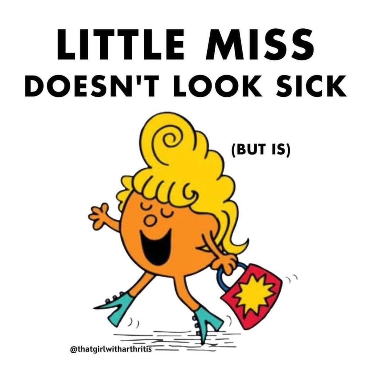 Shout out to all with #invisableillness and/or #invisabledisability looking good but not feeling so good ❤️ we’ll get through it one way or another!! #chronicillness #ChronicPain #LittleMiss #Memes