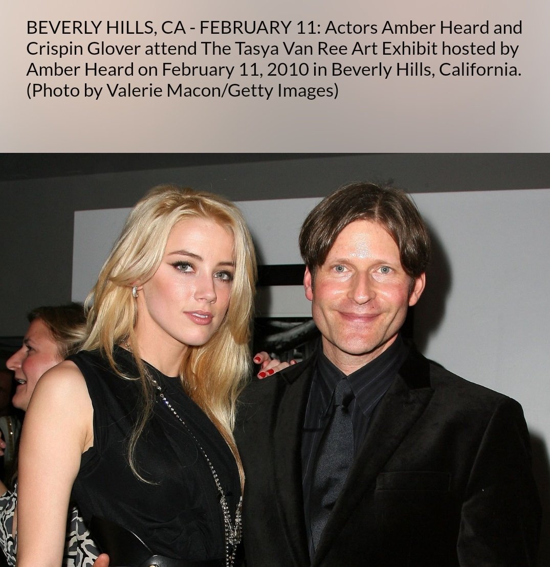 HereforjohnnyD's tweet photo. So #AmberTurd dated #CrispinGlover for couple of years?! And attended #tasyavanree art expo with himin 2010. I'm guessing your relationship timelines are all a bit "blurry". Am I right, @realamberheard? ๐คก๐ #amberheardisacheater #AmberHeardlsAnAbuser #AmberHeardIsALiar #Aquaman2 https://t.co/IoxMRdm84Y