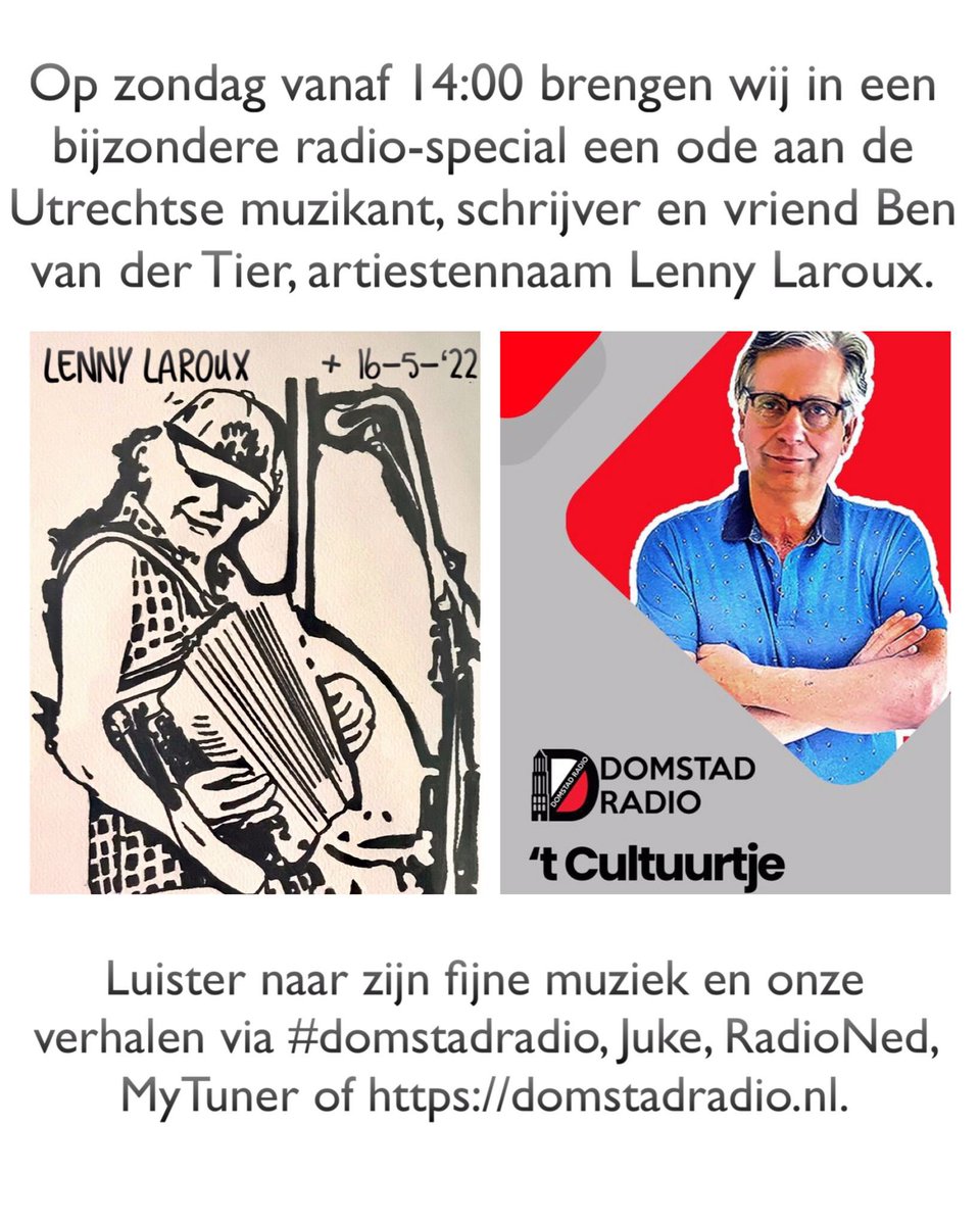 LagasToon's tweet photo. #laroux #benvandertier #Domstadradio #utrecht https://t.co/UDQUWIbEUg