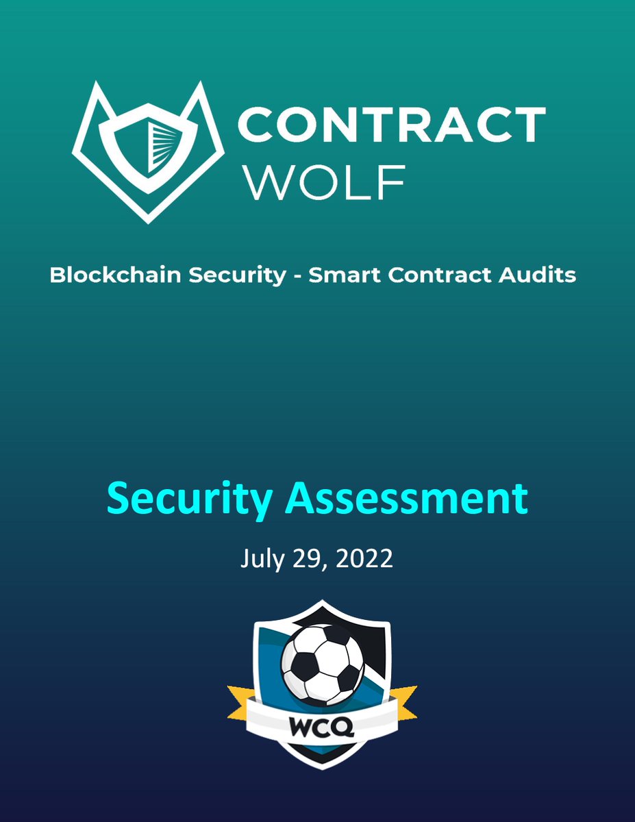 Smart Contract Audits Created ✅
The audit process is complete, here are the links:

 ❇️ Audit report:
github.com/ContractWolf/s… 

❇️ Tweet
x.com/contractwolf_i…

❇️ TG Post
t.me/ContractWolfOf… 

The smart-contract does not contain any severe issues or risk characteristics