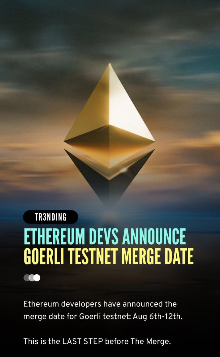 CryptoDefi20's tweet image. A partir de fin septembre si tout se passe bien après les teste du mois d’août on ne pourra plus miner de eth ! C’est une grosse douille ! Attention ⚠️ 
Eth se développera en proof of stake !! Merci @Crypto_1fluence