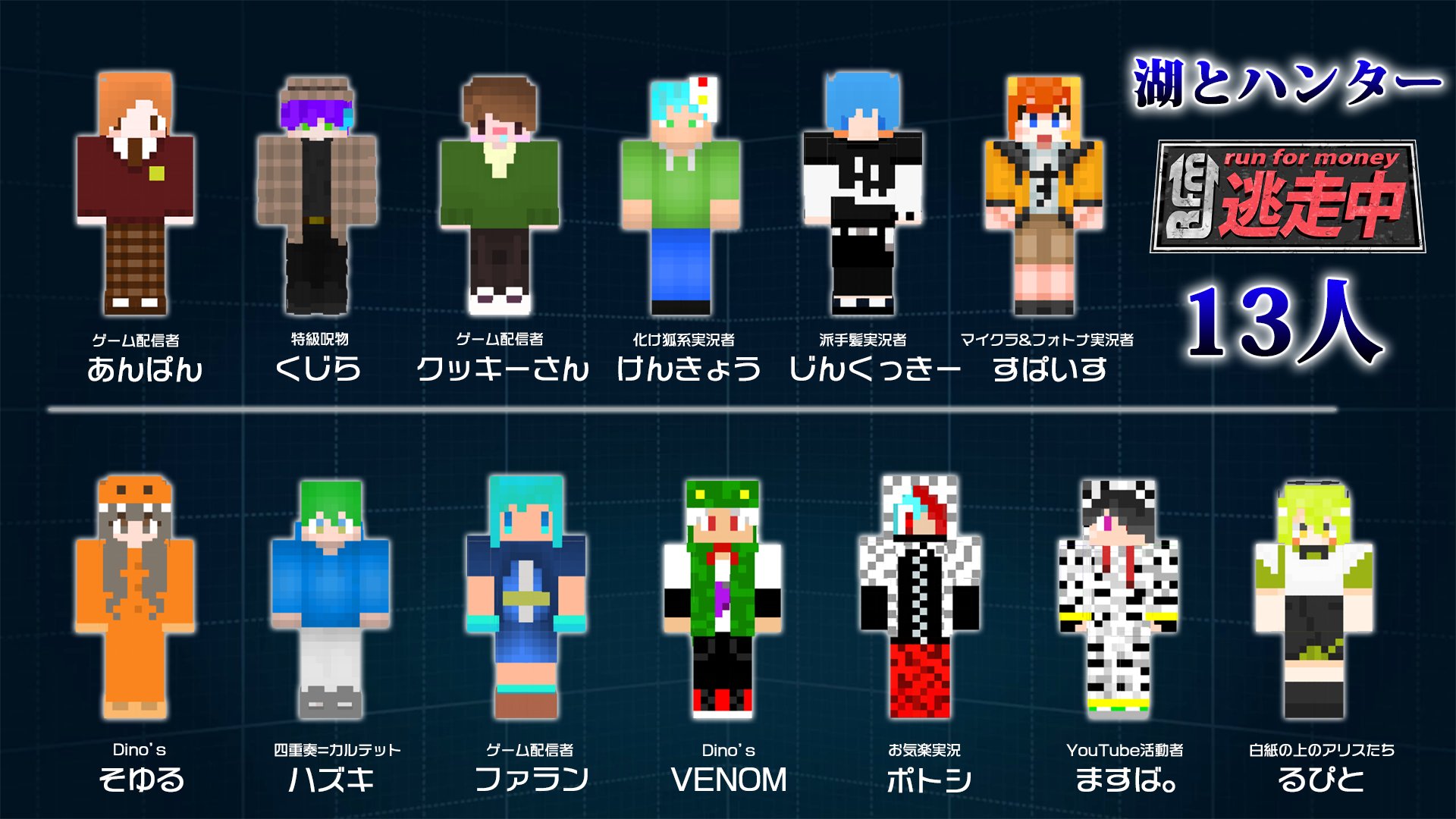 じんくっきー にゃん丸さん企画 マイクラ逃走中 湖とハンター 鬼ごっこ いよいよ今からプレミア公開だ 僕も初視聴だからめっちゃ楽しみ みんなと一緒にリアタイ見守るマン Twitter