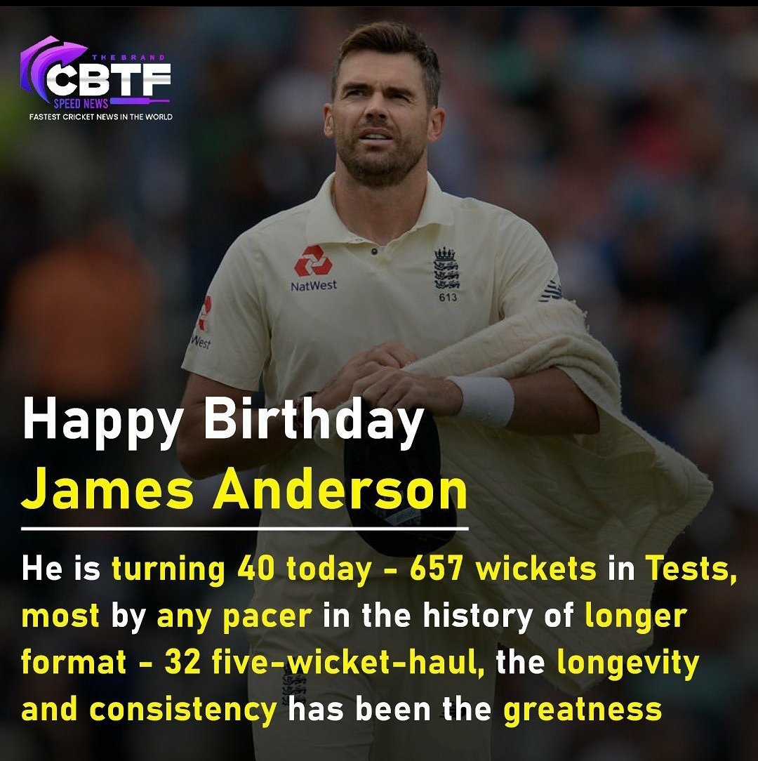 Happy birthday to the English pacer James Anderson. 