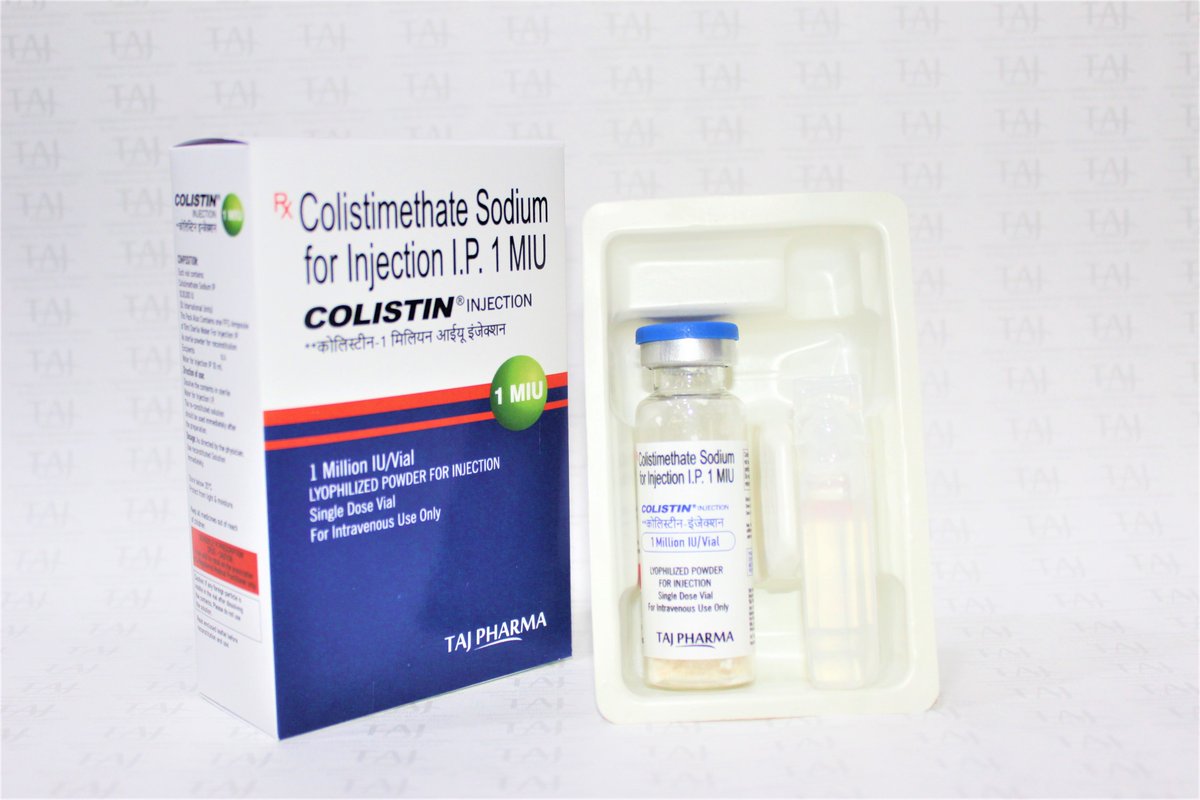 TAJPHARMACEUTI1's tweet photo. #Colistimethate Sodium for #Injection IP 1 MIU
Brand Name#Colistin 1
#Strength1 MIU
Injection SiteIV or IM
FormInjection
Packaging TypeBox
#Composition#Colistimethate Sodium (1 Million IU)
Email:- info@tajpharma.com
#Generic #Tajpharma #Manufacturer https://t.co/hvR6NHzGWh
