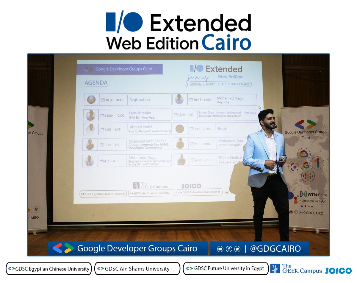 GDGCairo's tweet image. Our Event #Google_IO_Extended_Web_Edition_22_Cairo
is launched. 🥳
Now we have Mohamed Nagy on stage giving the keynote of the event opening as GDG Cairo Lead 🔥

#GDGCairo #IOExtended22 #IOExtendedWebEdition #IOExtended22Cairo #GoogleIO2022