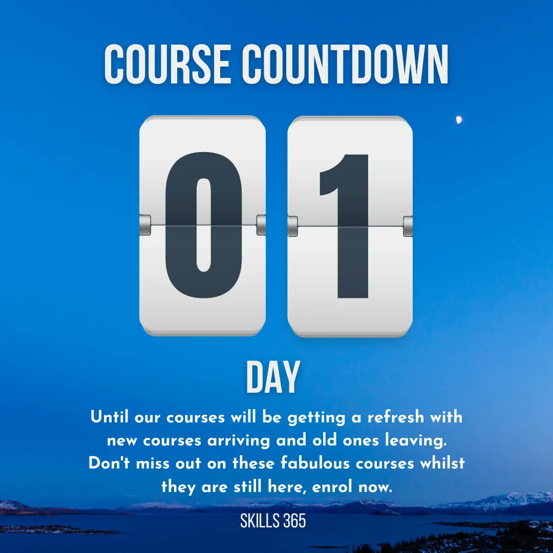 365_skills's tweet photo. 1 day left! Enrol on our courses now before time runs out.

#Skills365 #2Aspire #familylearning #onlinelearning #onlinecourse #learn #enrol #education #freecourses #office #courses #workexperience #lincoln #workskills #onlinetraining #word #wordprocessing #microsoftskills https://t.co/tl2ULyQIpn