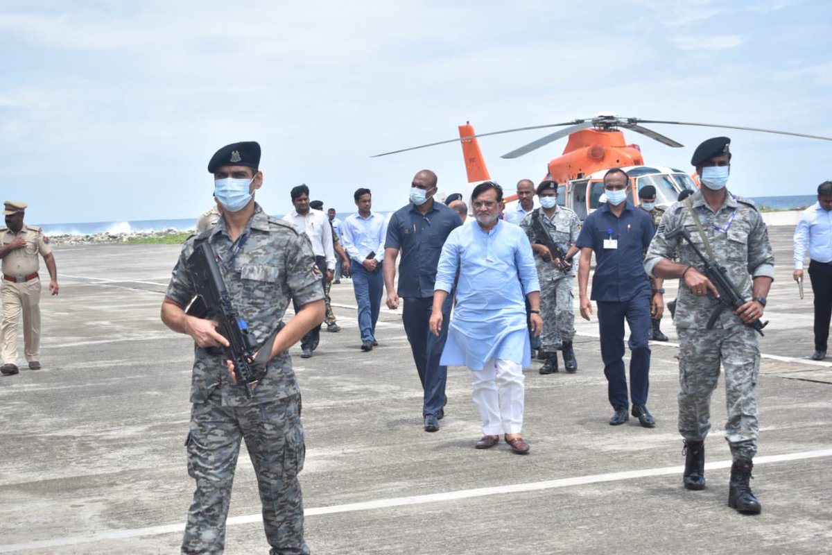 prafulkpatel's tweet image. Arrived at Kavaratti, Lakshadweep and acknowledged the details regarding development work going in the area. @PMOIndia
