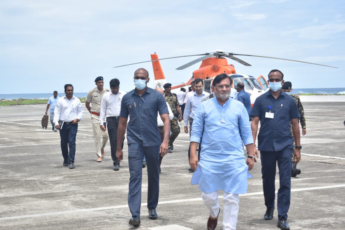 prafulkpatel's tweet image. Arrived at Kavaratti, Lakshadweep and acknowledged the details regarding development work going in the area. @PMOIndia