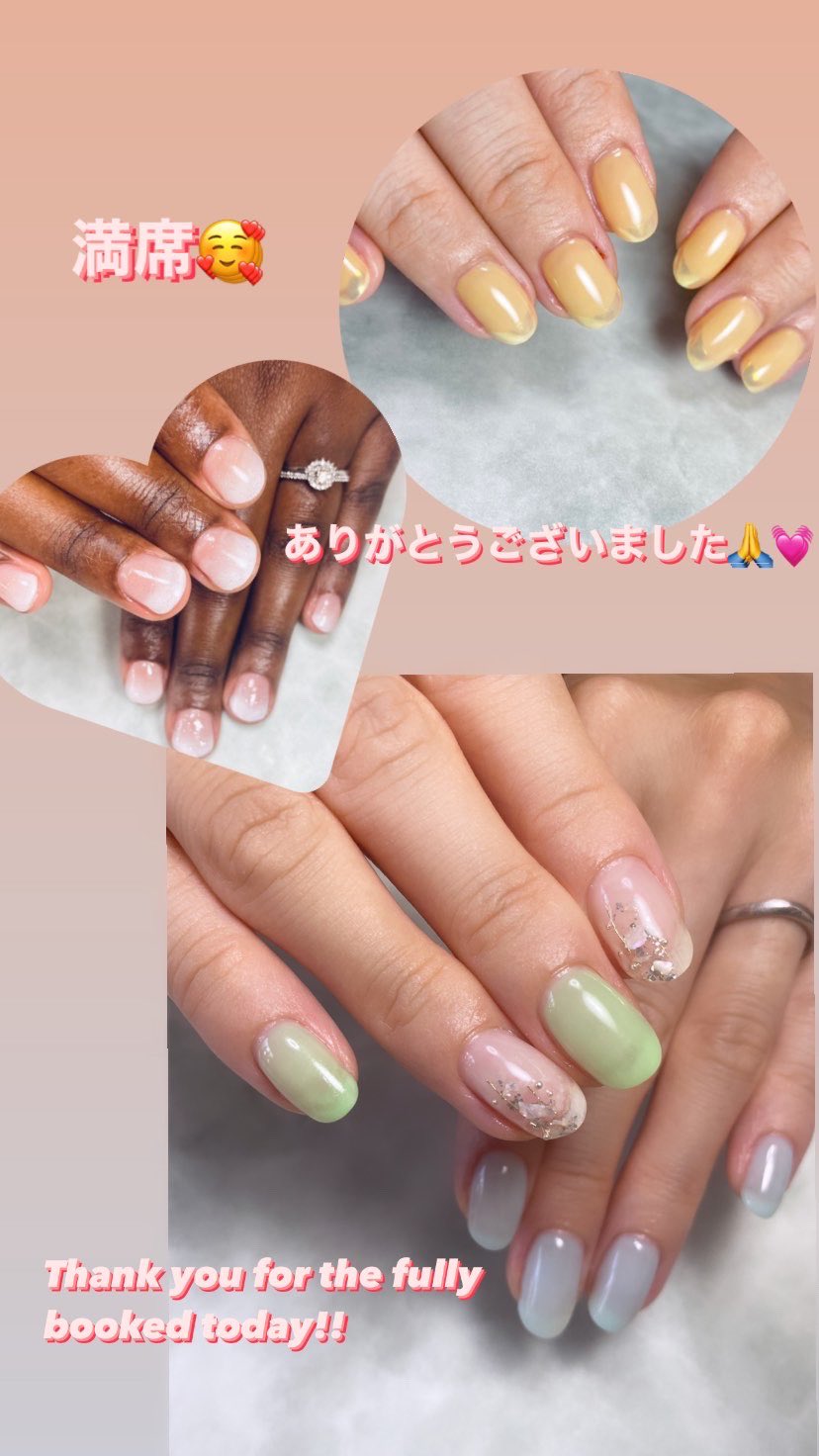 Naia Nail ナイアネイル 小田急相模原 Thank You For The Fully Booked Today 満席 ありがとうございます 小田急相模原 オダサガ 小田急相模原ネイルサロン ジェルネイル オーロラネイル グラデーションネイル シェルネイル T Co