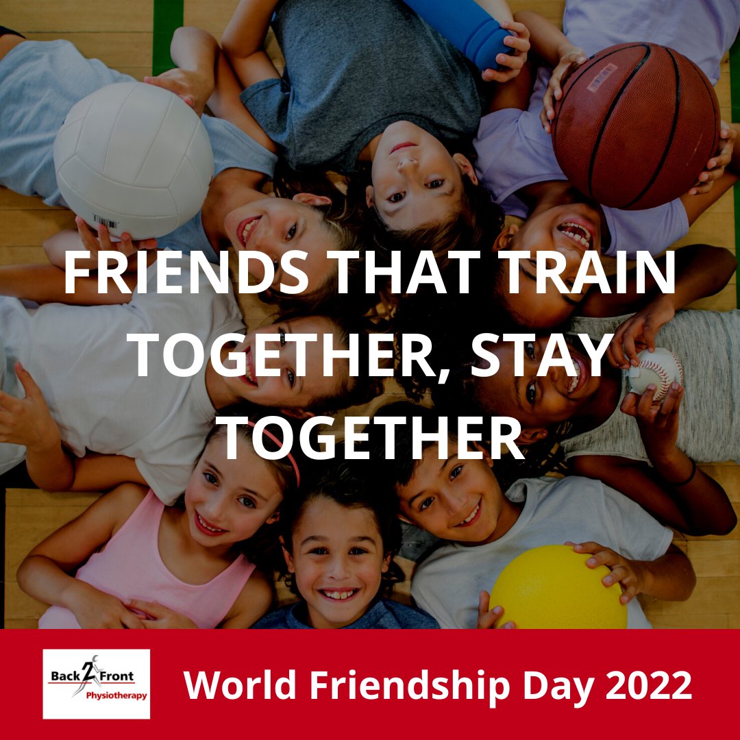 😊 Today is World Friendship Day 😊
And what better way to spend time with friends than in our Sports Summer Camp starting on Monday. For 12-16 years olds, boys and girls.
Join with a friend or come along and make new friends!
Book your space now at back2frontphysio.com