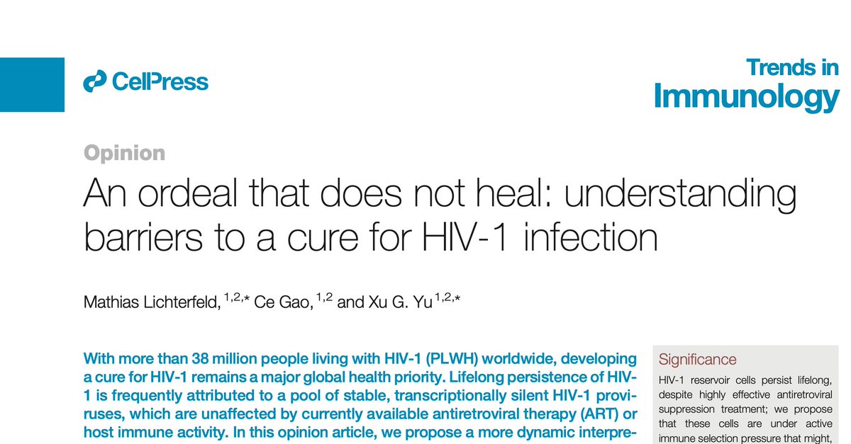 Bruce D. Walker (@brucedwalkermd) on Twitter photo Congrats to <a href="/YuLabAtRagon/">Yu & Lichterfeld Labs @ Ragon</a> <a href="/ragoninstitute/">Ragon Institute</a> for a great opinion piece on #hivcure in <a href="/TrendsImmuno/">Trends in Immunology</a> this month-- time to reassess "latency" with real implications for cure strategies. Congrats to <a href="/YuLabAtRagon/">Yu & Lichterfeld Labs @ Ragon</a> <a href="/ragoninstitute/">Ragon Institute</a> for a great opinion piece on #hivcure in <a href="/TrendsImmuno/">Trends in Immunology</a> this month-- time to reassess "latency" with real implications for cure strategies.