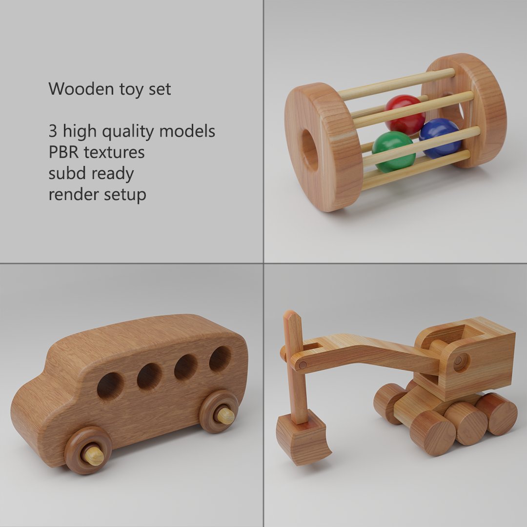 riabrantes's tweet photo. From time to time I like to do some smaller 3d models to up for sale on @CG_Trader. So here is a Wooden Toy Set I did just for fun :)
https://t.co/f661nEePV1
#3dmodel #3dmodelforsale #toyset #cgtrader #sale #subd #Blender3d #maya https://t.co/06zQrckvim