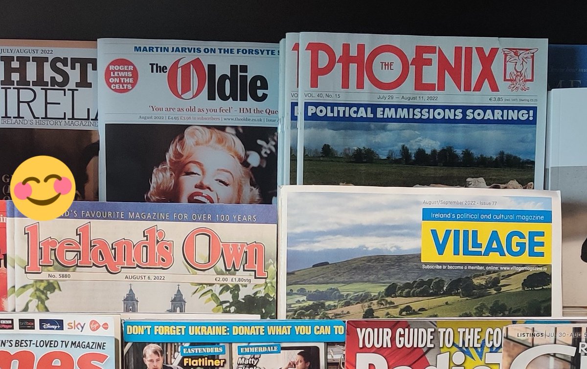 Latest <a href="/VillageMagIRE/">Village Magazine</a> 

Nothing much from me there 
Just more shyte about my ex 😏 <a href="/broadsheet_ie/">broadsheet_ie</a>

(Griffin's KCR, next magazine racks in Dublin btw.  Deli not too back either.)