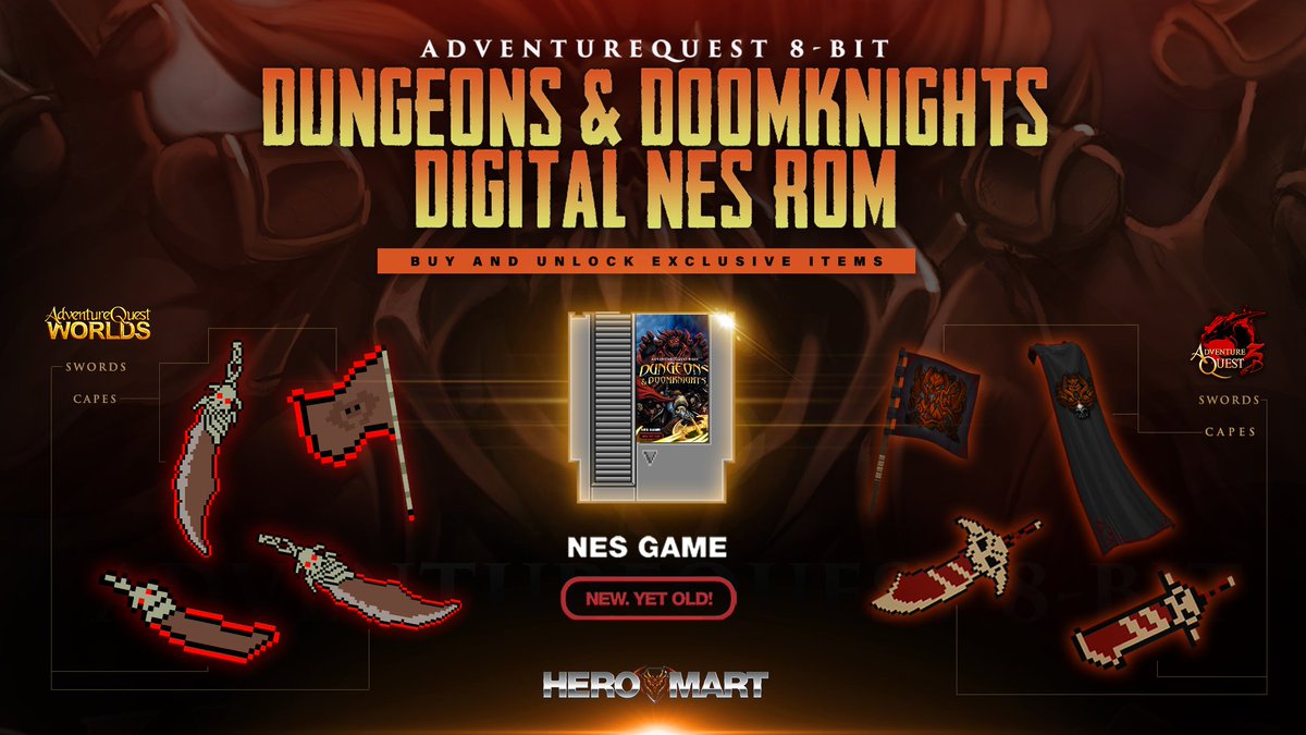 HeroMart's tweet photo. Let's start the weekend off with a #HeroMart #Giveaway
Help spread the word LIKE RT &amp; Follow for a chance to win "Dungeons &amp; DoomKnights 8-bit "zeldavania" 8-Bit In-Game Items"
Extra chance LIKE RT ->
https://t.co/Knu071HWqT
Not feeling lucky?https://t.co/C6BDHGCcuo https://t.co/nv8NBMOb0O