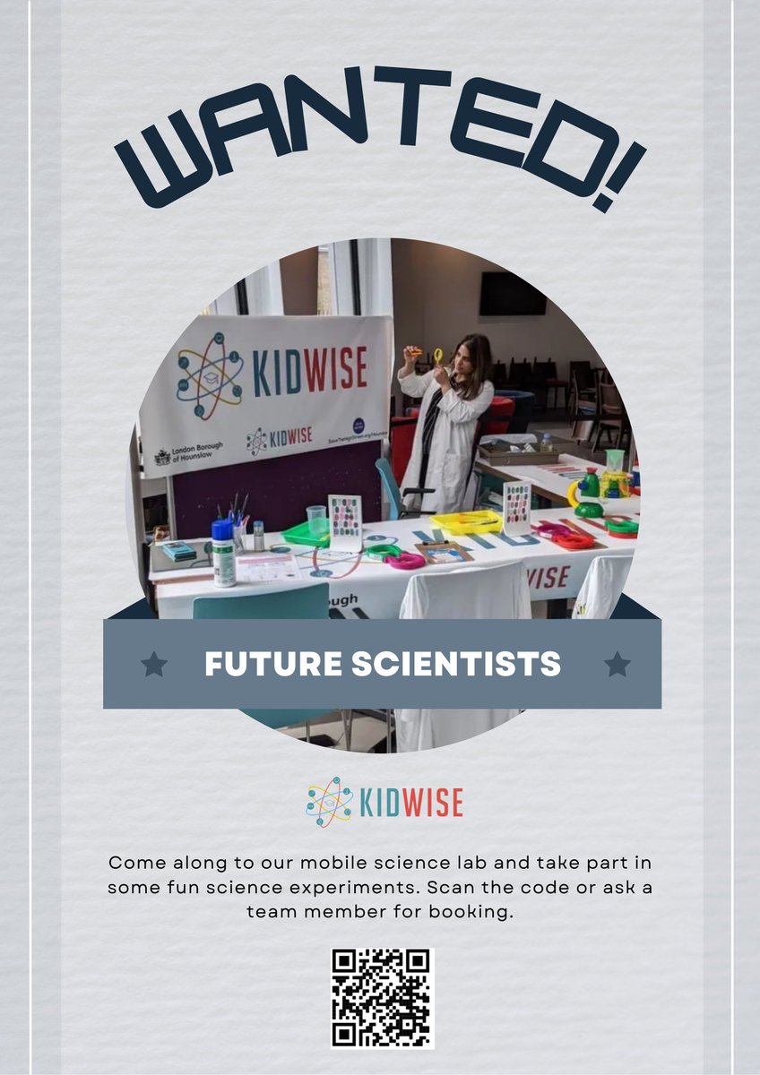 LBHLibraries's tweet photo. Future Scientists and fun seekers: visit Hounslow library on 12th August where @KidwiseS will be presenting two great workshops!
KS1: States of Matter - 2pm
KS2: Helicopter Physics - 2.45pm
Parents/Guardians can book online: https://t.co/3z208wguoy
#STEMInLibraries #SummerFun https://t.co/y8r2T8foVB