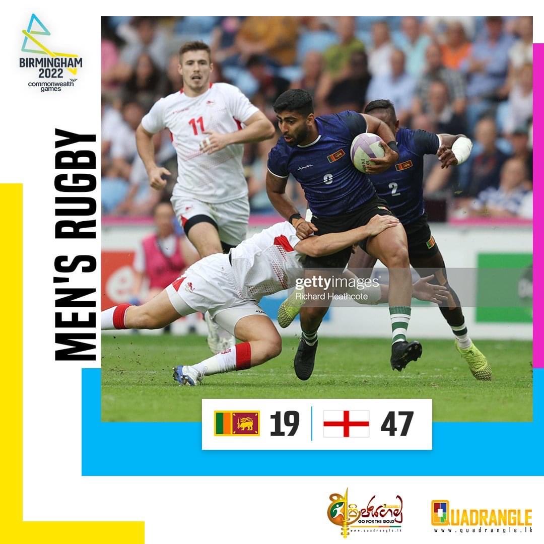 Day 01 at <a href="/birminghamcg22/">Birmingham 2022</a> 

Sri Lanka Men's Rugby had their best ever outing against top ranked @englandrugby who were one of the Semi Finalists in 2018.The tries came through Sri Lanka skipper Srinath Sooriyabandara, Tarinda Ratwatte and Buddhima Piyaratne.
#quadrangle