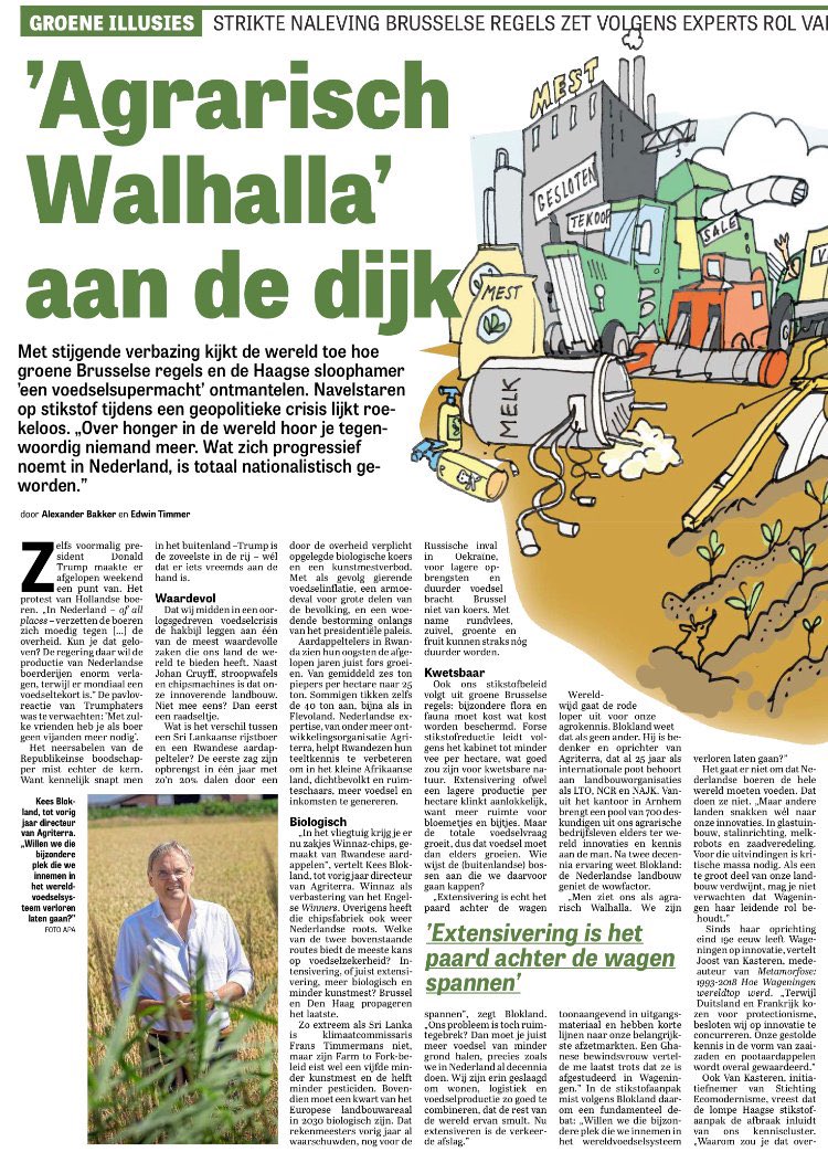 HelmaLodders's tweet photo. Met stijgende verbazing kijkt de wereld hoe groene Brusselse regels en de Haagse sloophamer een ‘voedselsupermacht’ ontmantelen. Navelstaren op stikstof tijdens geopolitieke crisis lijkt roekeloos. Over honger hoor je niemand meer. Goed verhaal! @alexanderbakker @terugindepolder https://t.co/LczzOKpX9H