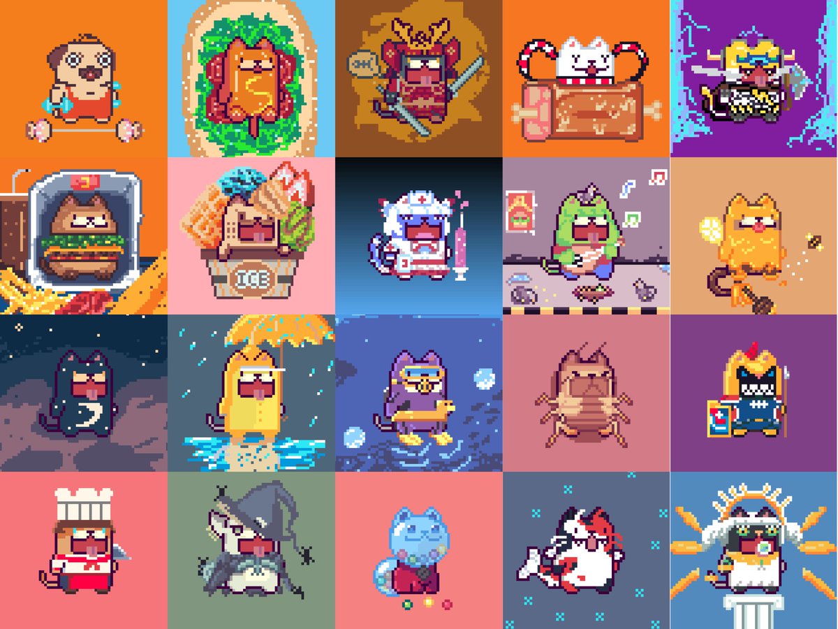 Cute as a pukpik cat collection : enjoy with the pixel cats in the chaotic and laughable world of the 7th dimension.🥰✅

0.005-0.013 ETH on Poly🍇
opensea.io/collection/puk…

#NFT #NFTArt #NFTCommunity #NFTProject #cat #NFTPolygon #OpenSeaNFT #NFTPixelart