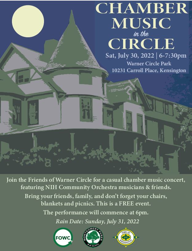 CivicValue's tweet photo. Today @ 6 pm, out of the case &amp; into @MontgomeryParks Warner Circle Park, Kensington: excited to perform in a free Chamber Music concert with my fellow NIH Community Orchestra musicians! BYO chairs &amp; picnic! See you tonight! https://t.co/izUwvB7u8i https://t.co/QydI9NRoNC