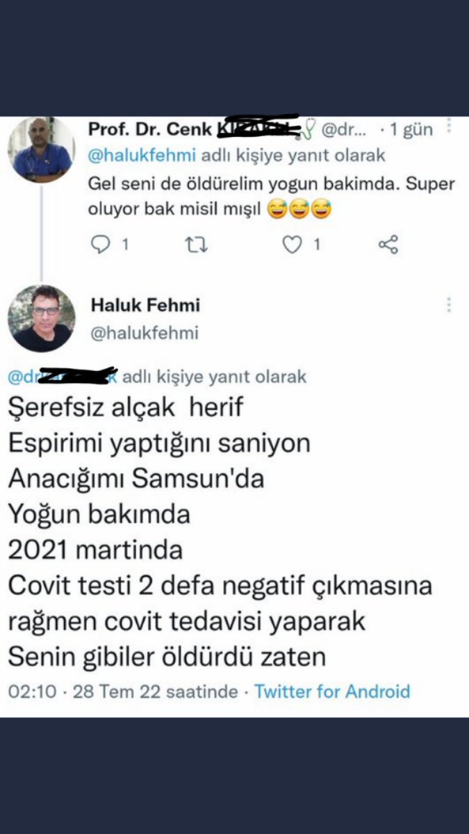 Adeta yırtınmaktadır. Kendisinin de karın ağrısını çözmüş olduk dostlar. Zibidi Cenk bilinçaltındaki suçluluk duygusunu dün paylaştığı şu tweetle de ortaya koymuştur. “gel yoğun bakıma seni de o*ldureyim.” Kendisini yoğun bakım ka*t*ili olarak tanımlamaktadır. İsabetli olmuş.