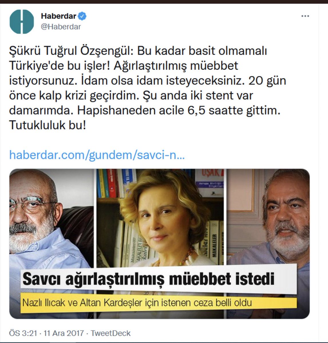 SebnemceHanim's tweet photo. O gün duruşmada hastalığını anlatıyordu, mahkeme başkanı dediki bize hastalığını anlatma savunma yap! Şükrü Tuğrul Özşengül’ün cenazesi bile gülümsüyormuş.Duruşmada babama gülümsediğim için bana da kızan  mahkeme başkanı biz ölürken de güleriz. Gülmelerimiz size dert oldu, olsun. https://t.co/HPHI6oH3uu