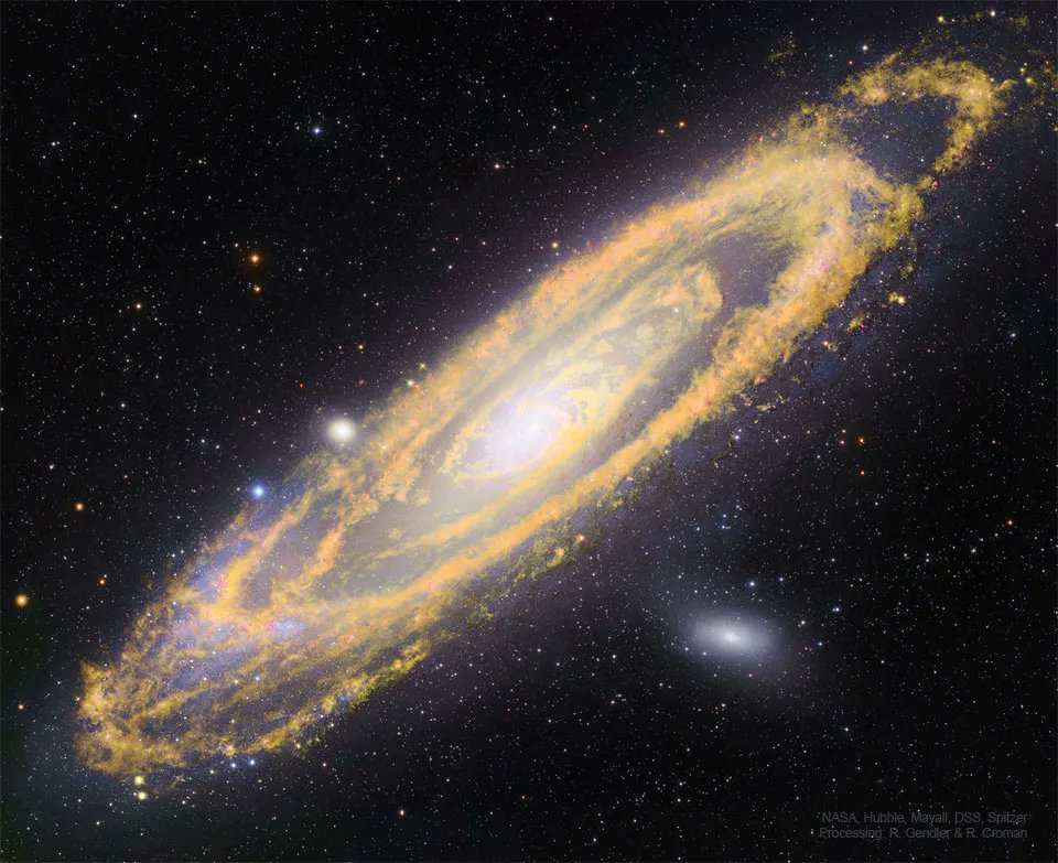 observedcosmos's tweet photo. The Once and Future Stars of Andromeda
-
📷: NASA, NSF, NOAJ, Hubble, Subaru, Mayall, DSS, Spitzer; Processing &amp; Copyright: Robert Gendler &amp; Russell Croman https://t.co/4Hgo1FmdFX