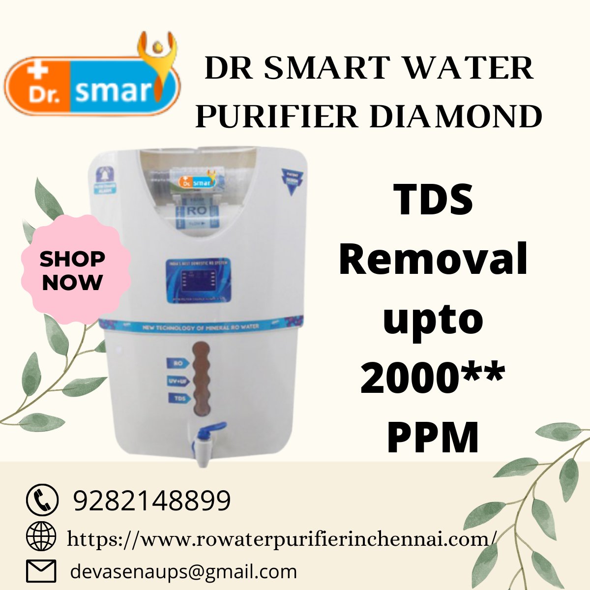 Marufislam06's tweet photo. DR SMART WATER PURIFIER DIAMOND
Offer: ₹ 17,688.20
Specifications: -
TDS Removal upto 2000** PPM
Advanced Multi - Stage Purification through RO + UF + UV* Technology
#water #waterpurification #waterpurifierfilter 
Get It Now-https://t.co/N09kl9LpVt... https://t.co/9OFNwETo3N