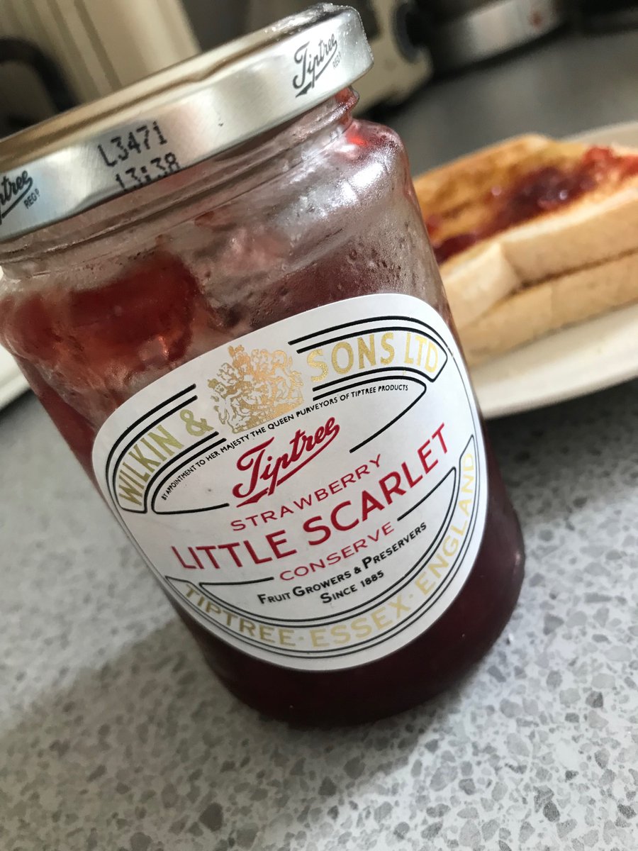 Breakfast courtesy of The Martin family this morning. They know that ‘little Scarlet’ means a lot! I love it’s connection with Ian Fleming and James Bond… plus it tastes delicious. #littlescarlet #jamesbond #ianflemingsjamesbond #tiptreejam @tiptree