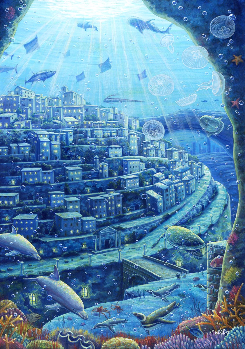 アクリル画「地中海の風（空想画）」 FY6Bl2FagAASlVH?format=webp&