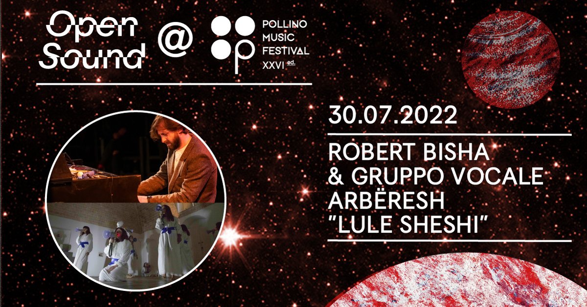 Oggi al🪐@pollinomusic 💫
si andrà nel vivo del dialogo tra musica contemporanea e musica della tradizione con le performance 💥OSA 2.2💥 targate #OpenSound. La prima con <a href="/RobertBisha/">Robert Bisha</a> e #LuleSheshi. Info su pollinomusicfestival.it
#ChiAmaOSA #OS2022 #PMF2022 #arbëresh