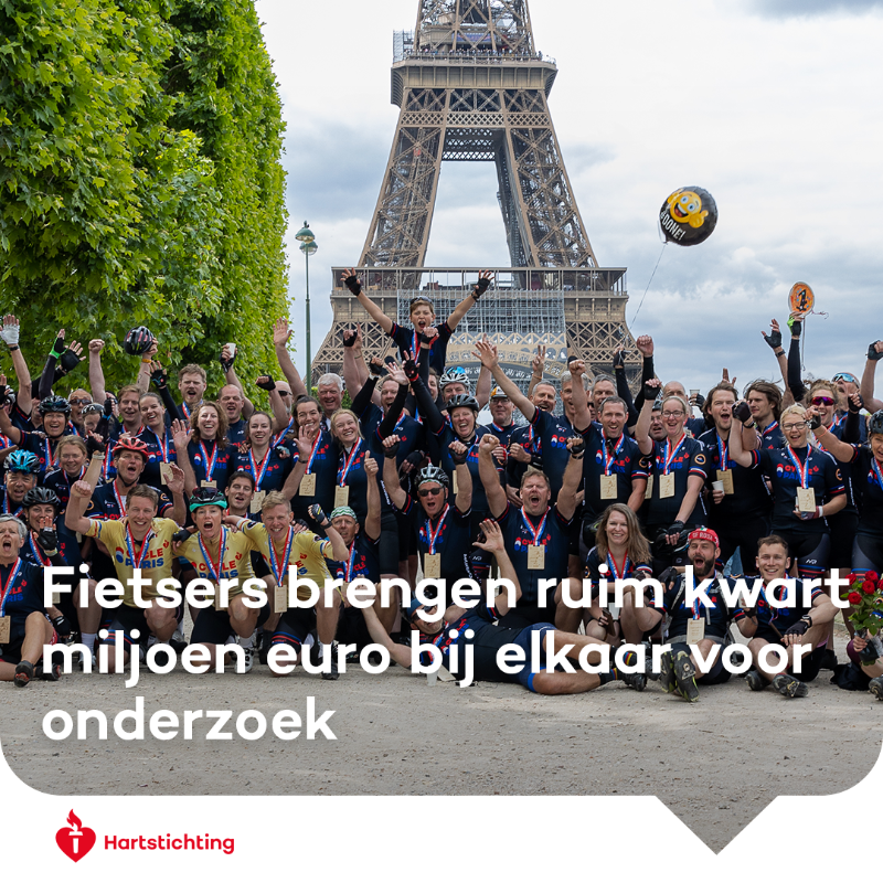 Hartstichting's tweet photo. Deelnemers aan de #CYCLEParijs en #CYCLEBerlin hebben deze zomer ruim 263.000 euro bij elkaar gefietst. Met dit geld kunnen wetenschappers onderzoek doen naar oplossingen om hart- en vaatziekten eerder op te sporen en beter te behandelen.